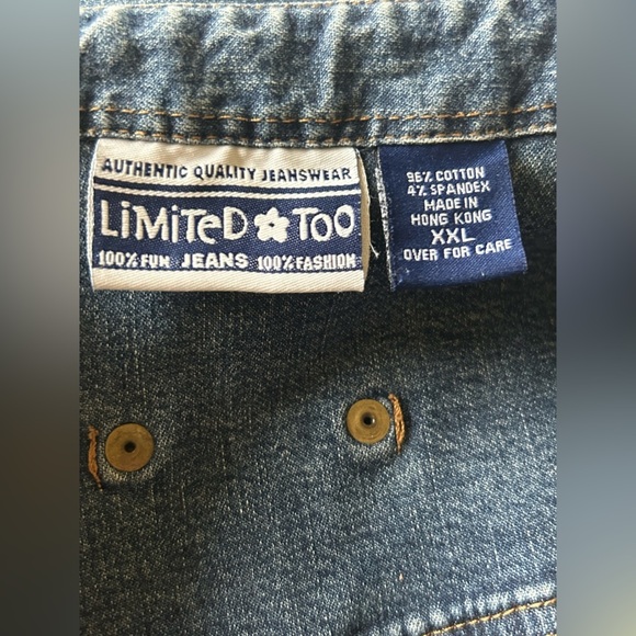 Limited Too Y2K Fitted Stretch Denim Jacket Button Front Size XXL - Picture 6 of 6